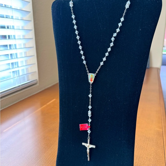 Faceted Crystal Rosary Bead Strand - CRISTAL PLATA - Picture 1 of 10